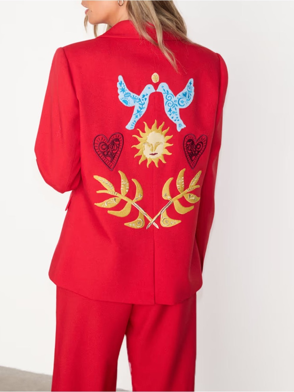 Never Fully Dressed Red Sundazed Romance Blazer size 12 - Picture 2 of 16